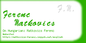 ferenc matkovics business card